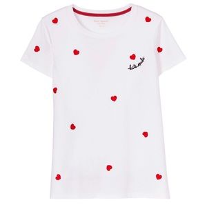 NWT Kate Spade New York Heart Cotton Pullover Tee SIZE: S
